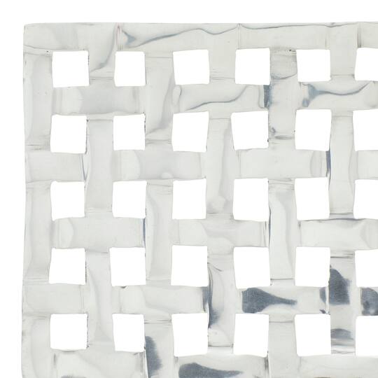 Silver Aluminum Contemporary Tray Set
